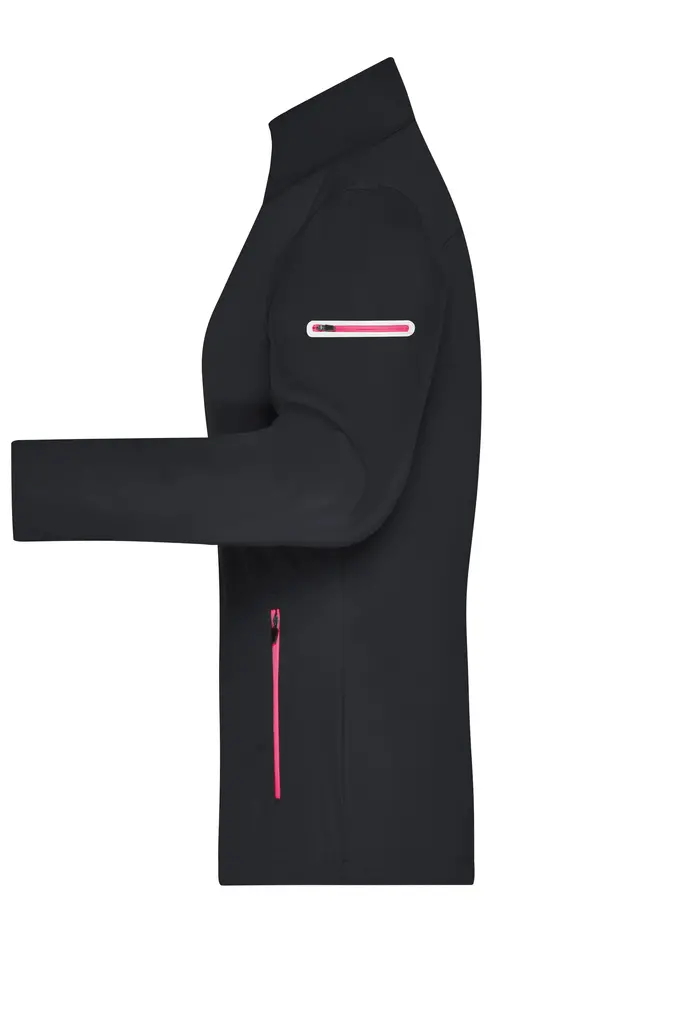 Ženska softshell jakna JN1125 black/light-red S-5