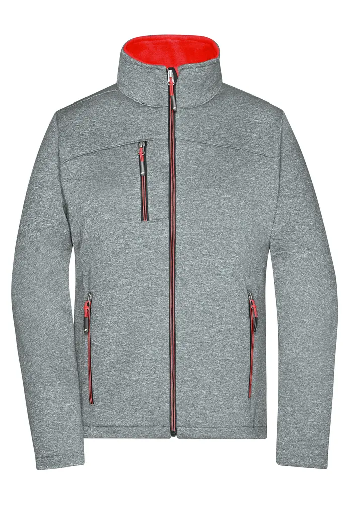 Ženska softshell jakna JN1147 dark-melange/red XS-0