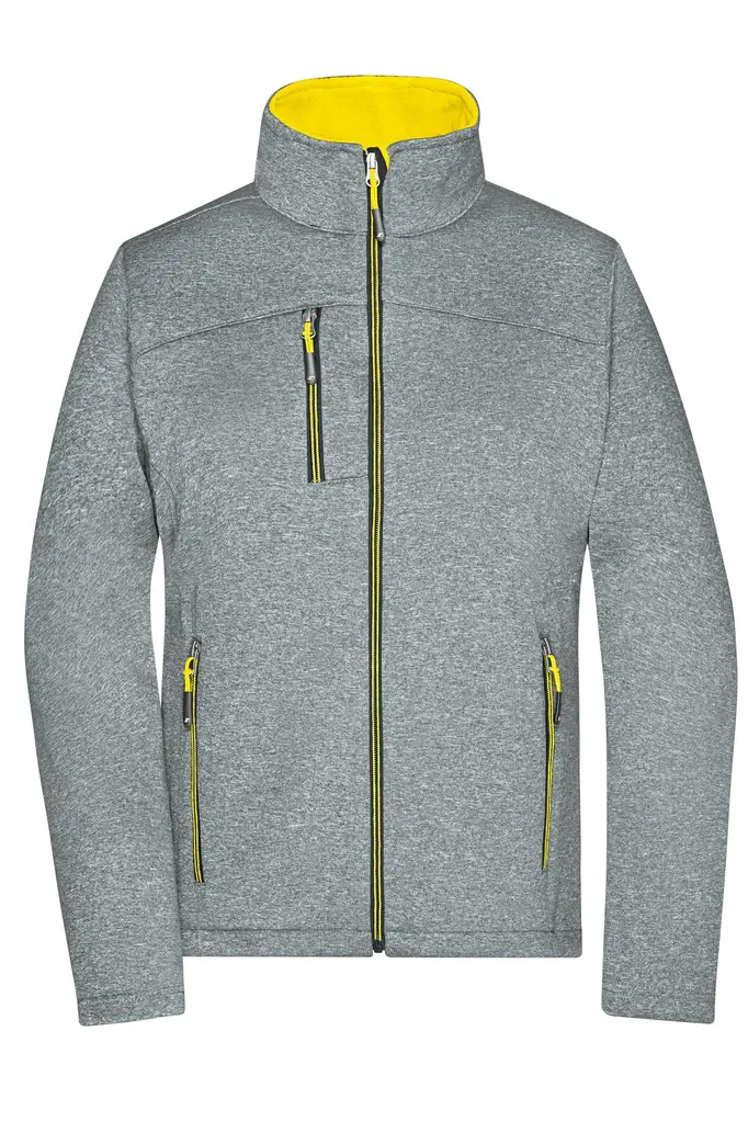 Ženska softshell jakna JN1147 dark-melange/yellow XS-0