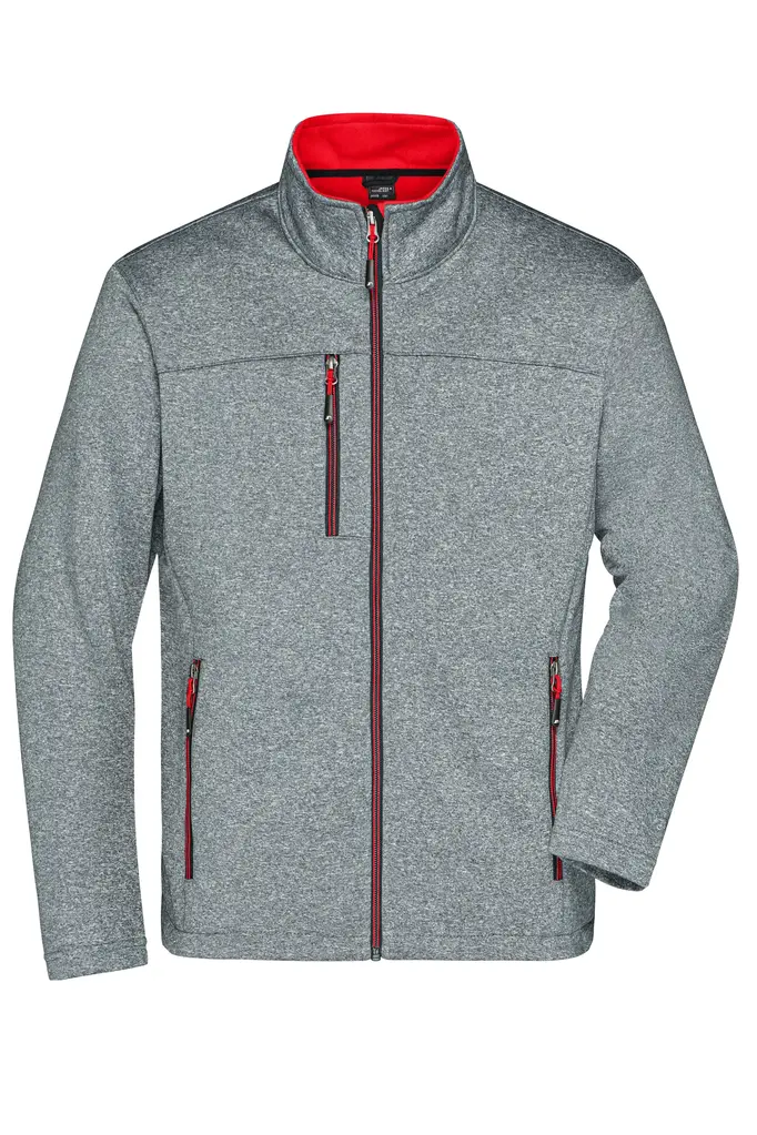 Muška softshell jakna JN1148 dark-melange/red S-0