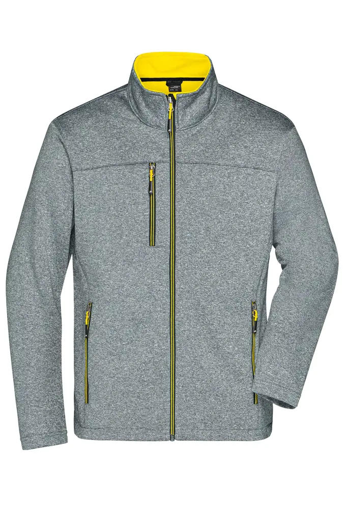 Muška softshell jakna JN1148 dark-melange/yellow S-0