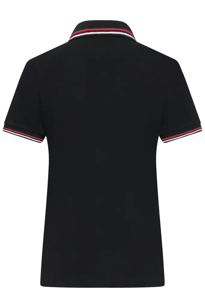 Ženska polo majica JN1305 black/white/red XS-3