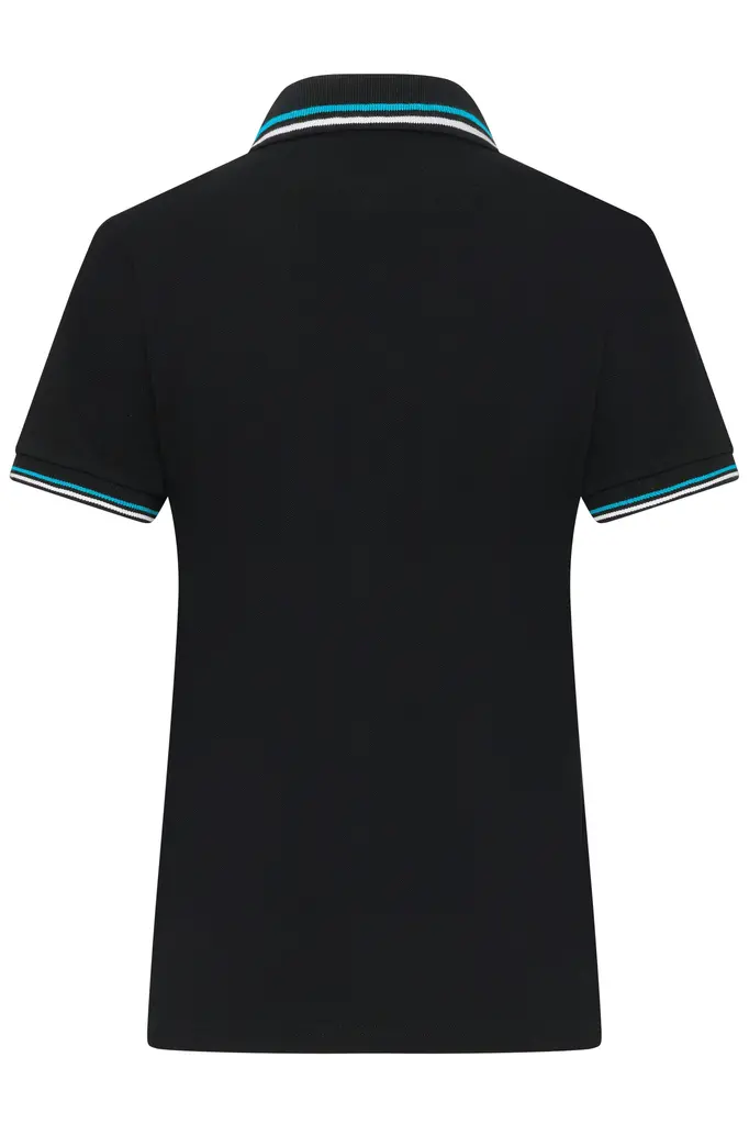 Ženska polo majica JN1305 black/white/turquoise XS-3