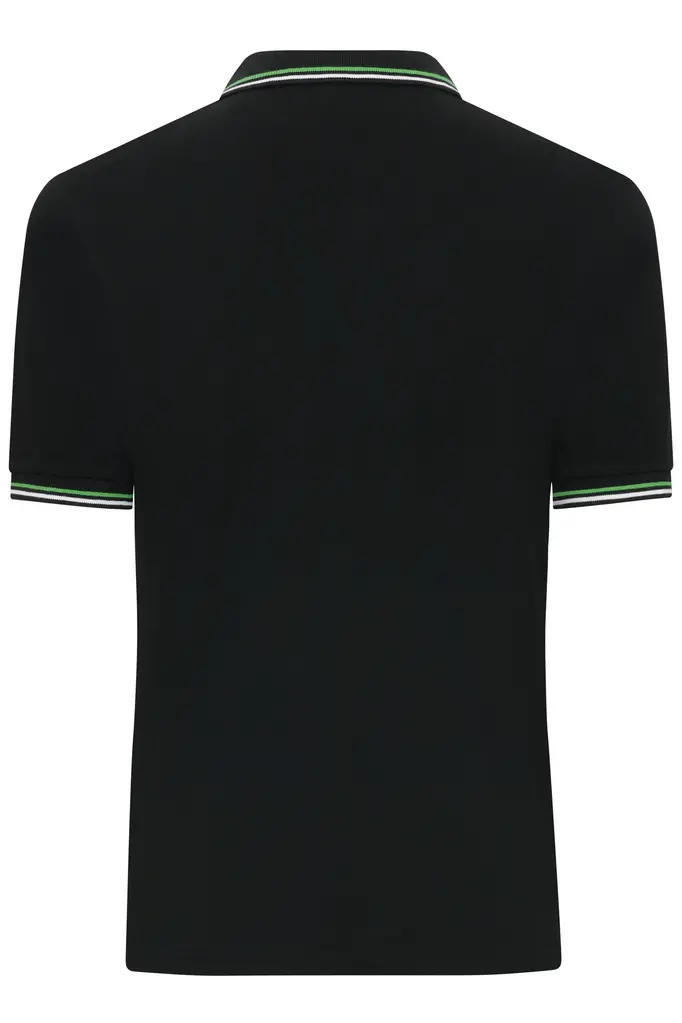 Polo majica JN1306 black/white/lime-green S-3