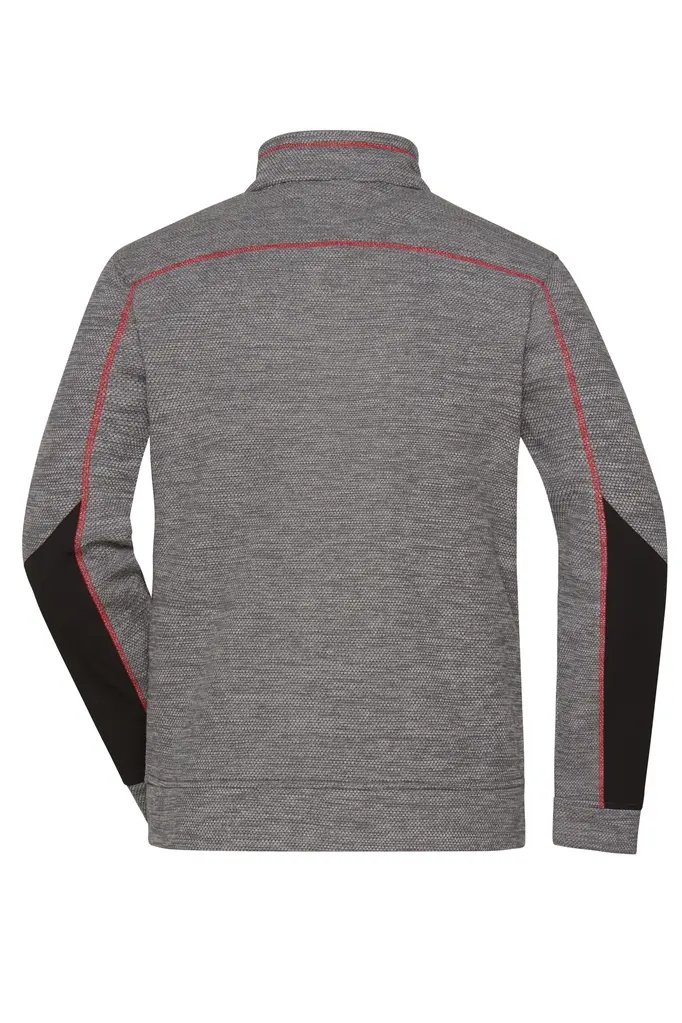 Muški flis JN1818 carbon-melange/black/red XS-3