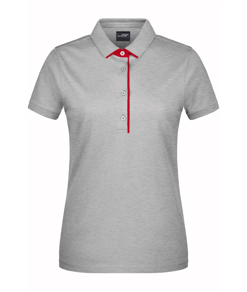 Ženska polo majica  JN725 grey-heather/red XS-0