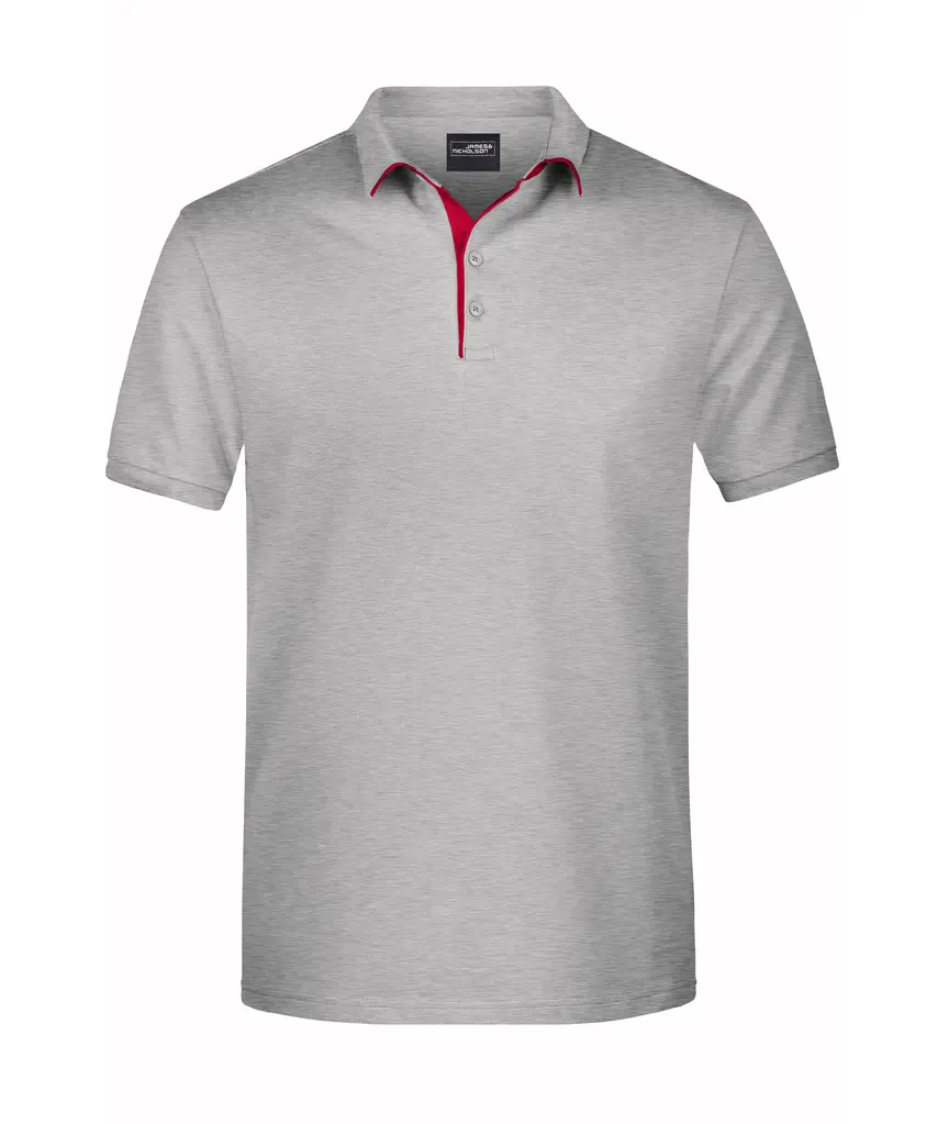 Ženska polo majica  JN726 grey-heather/red S-0