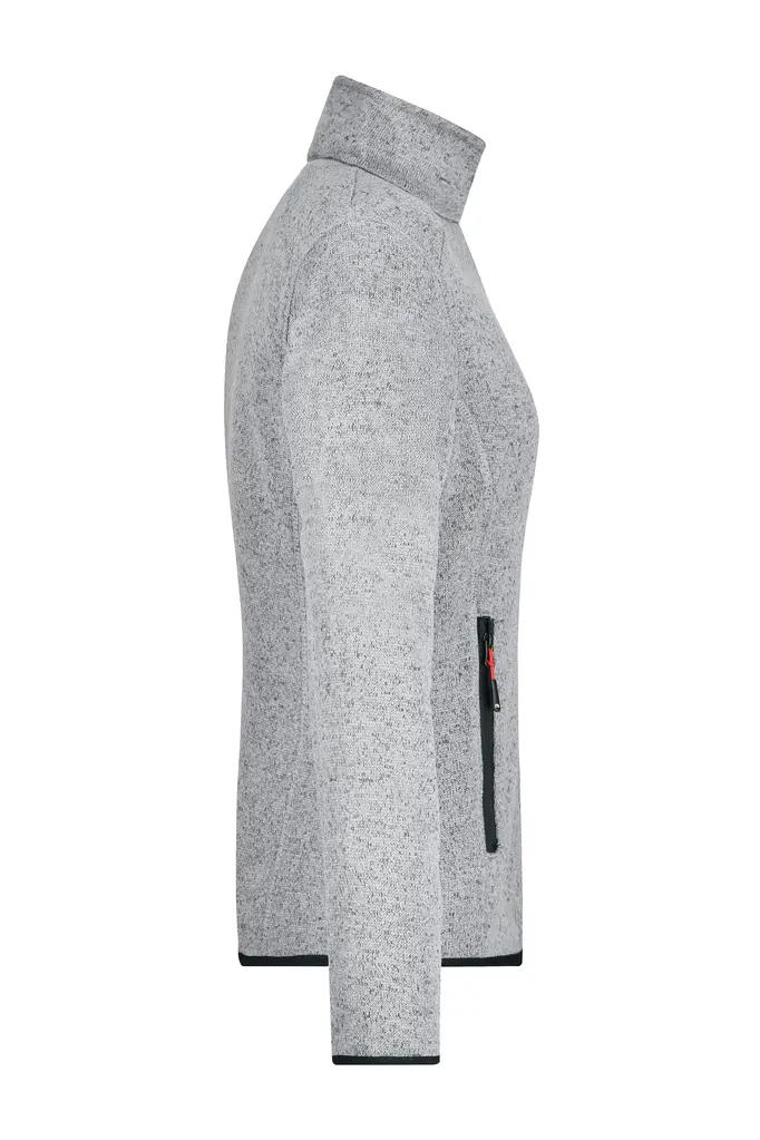 Ženski flis JN761 light-grey-melange/red S-2