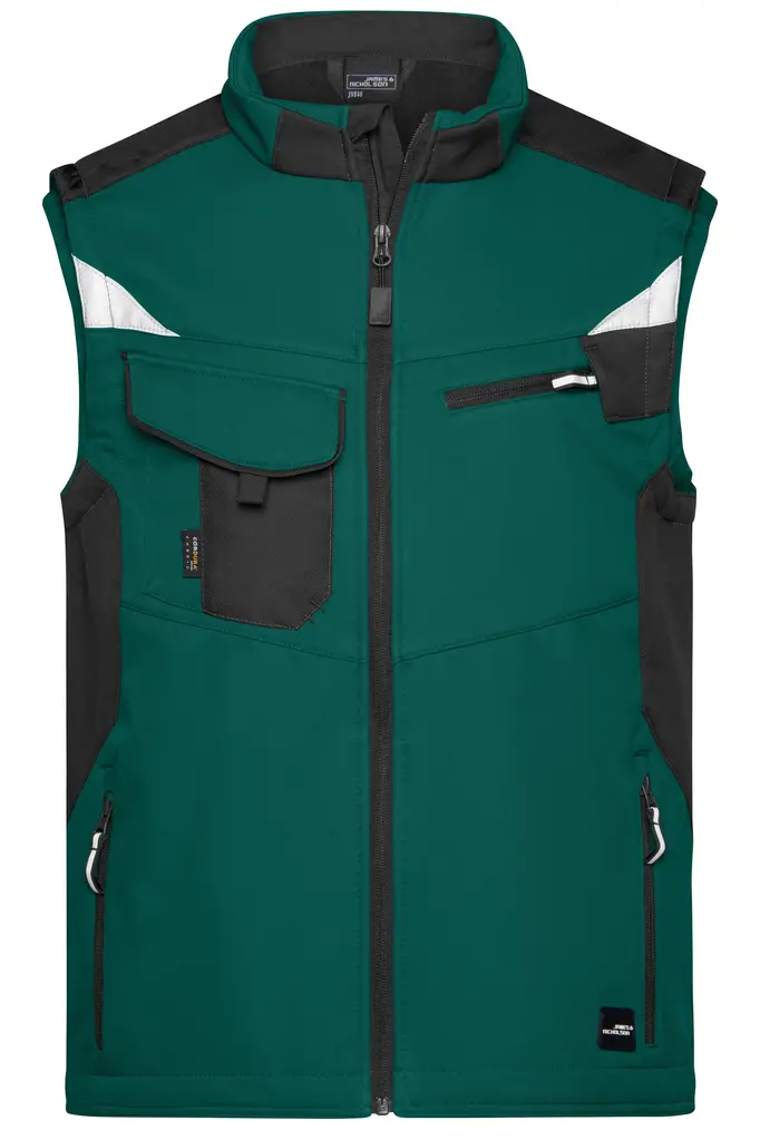 Radni softshell prsluk  JN845 dark-green/black XS-0