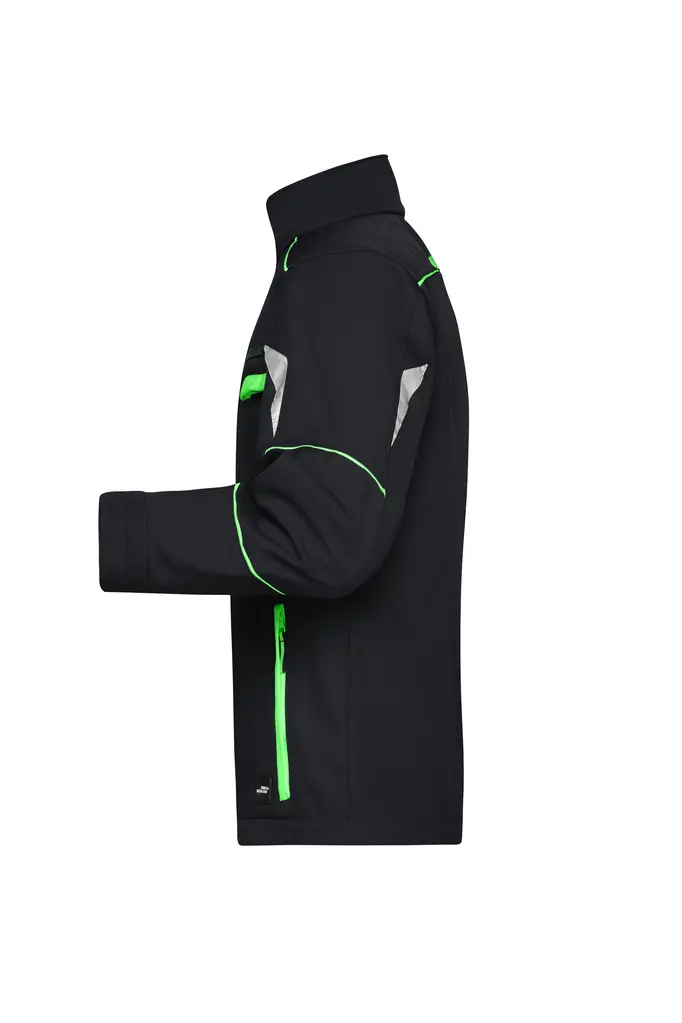 Radna softshell jakna JN851 black/lime-green XS-1