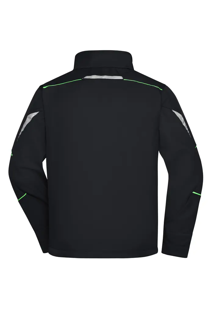 Radna softshell jakna JN851 black/lime-green XS-3