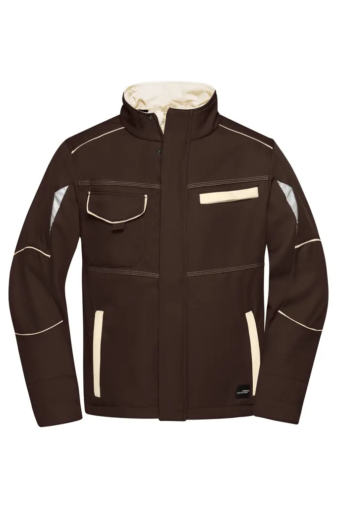 Radna softshell jakna JN851 brown/stone XS-0