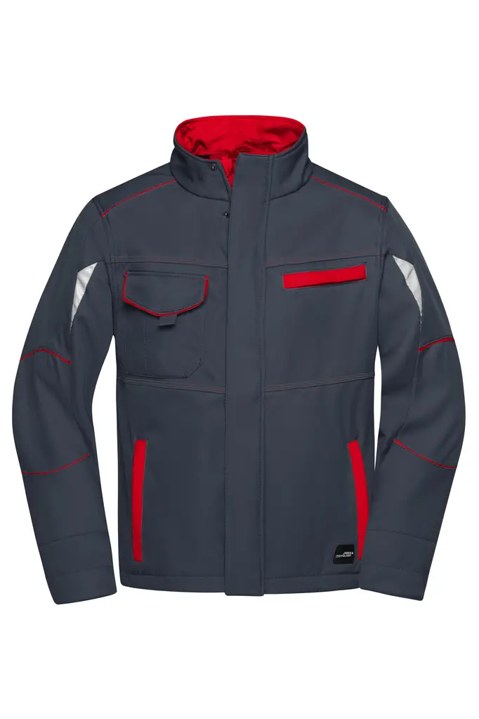 Radna softshell jakna JN851 carbon/red XS-0