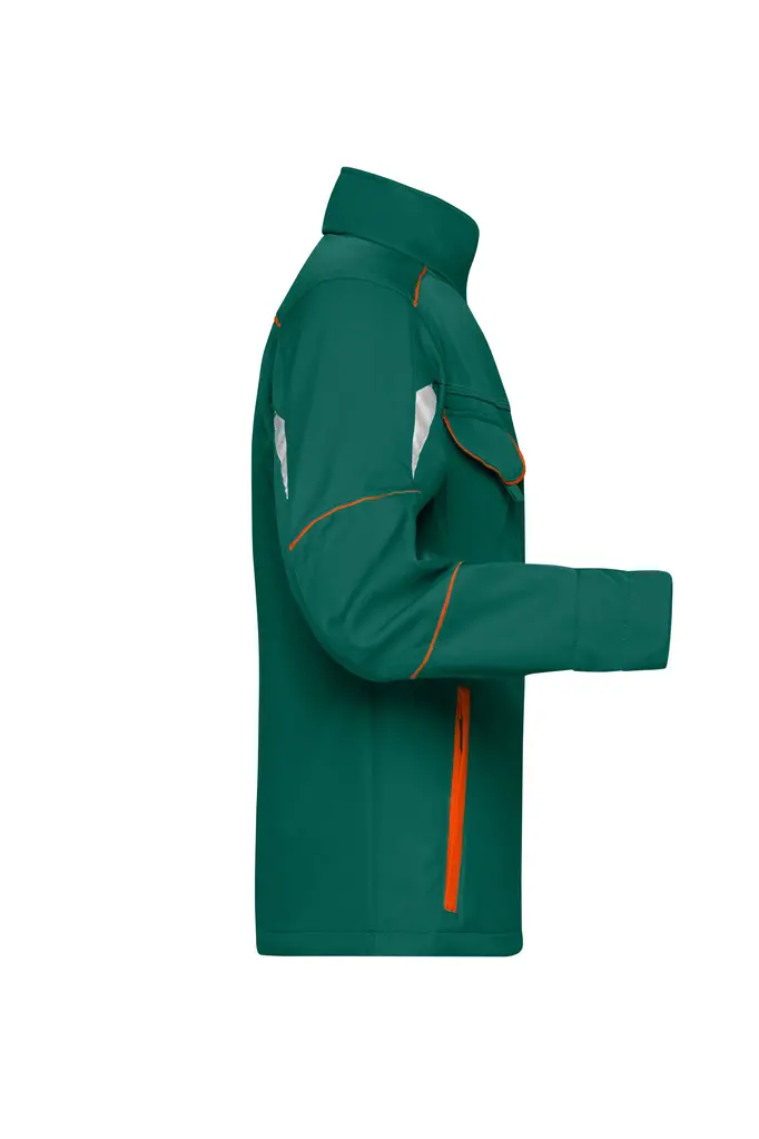 Radna softshell jakna JN851 dark-green/orange XS-2