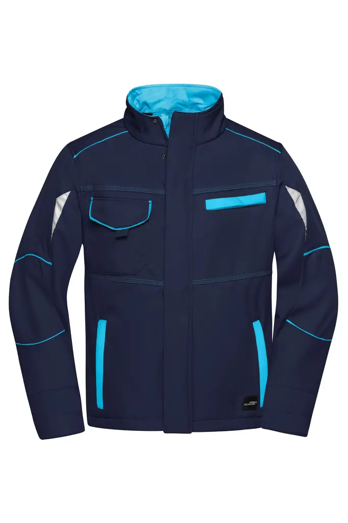 Radna softshell jakna JN851 navy/turquoise XS-0