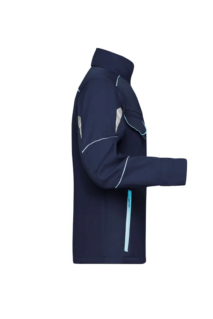 Radna softshell jakna JN851 navy/turquoise XS-2