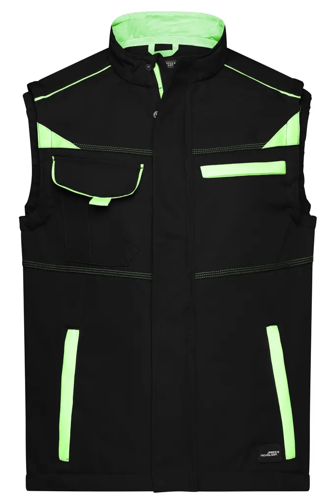 Radni softshell prsluk JN852 black/lime-green XS-0