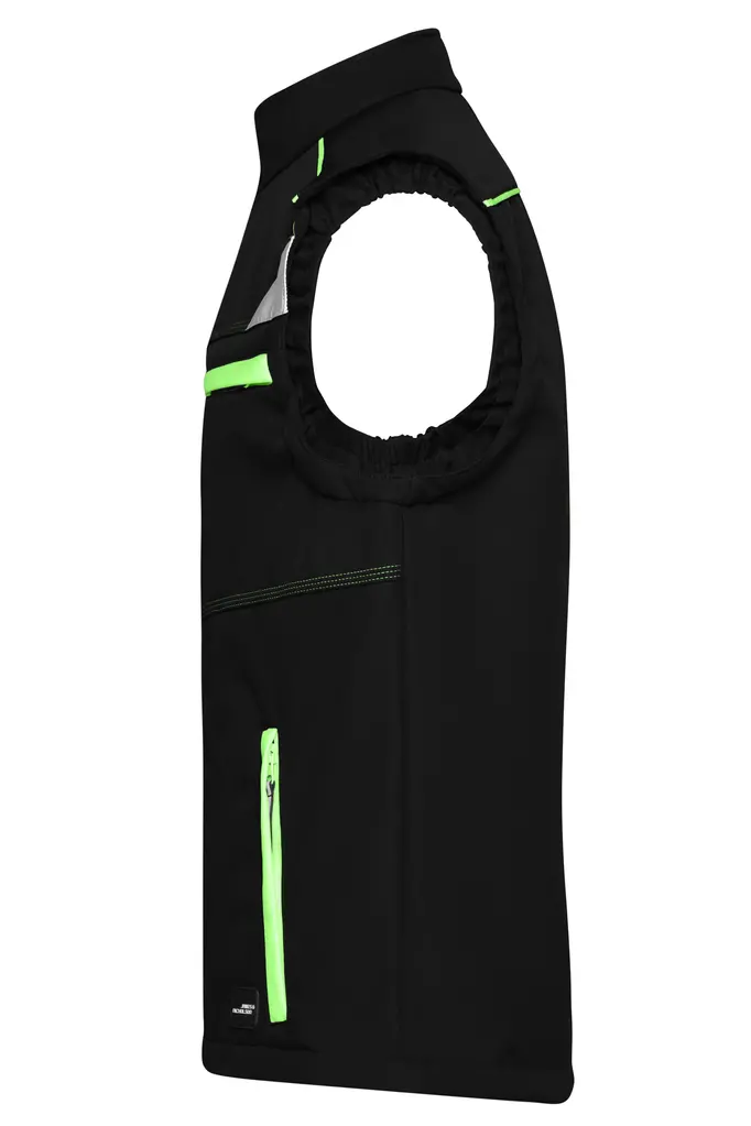 Radni softshell prsluk JN852 black/lime-green XS-1