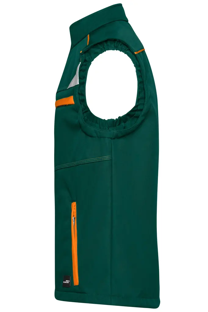 Radni softshell prsluk JN852 dark-green/orange XS-1