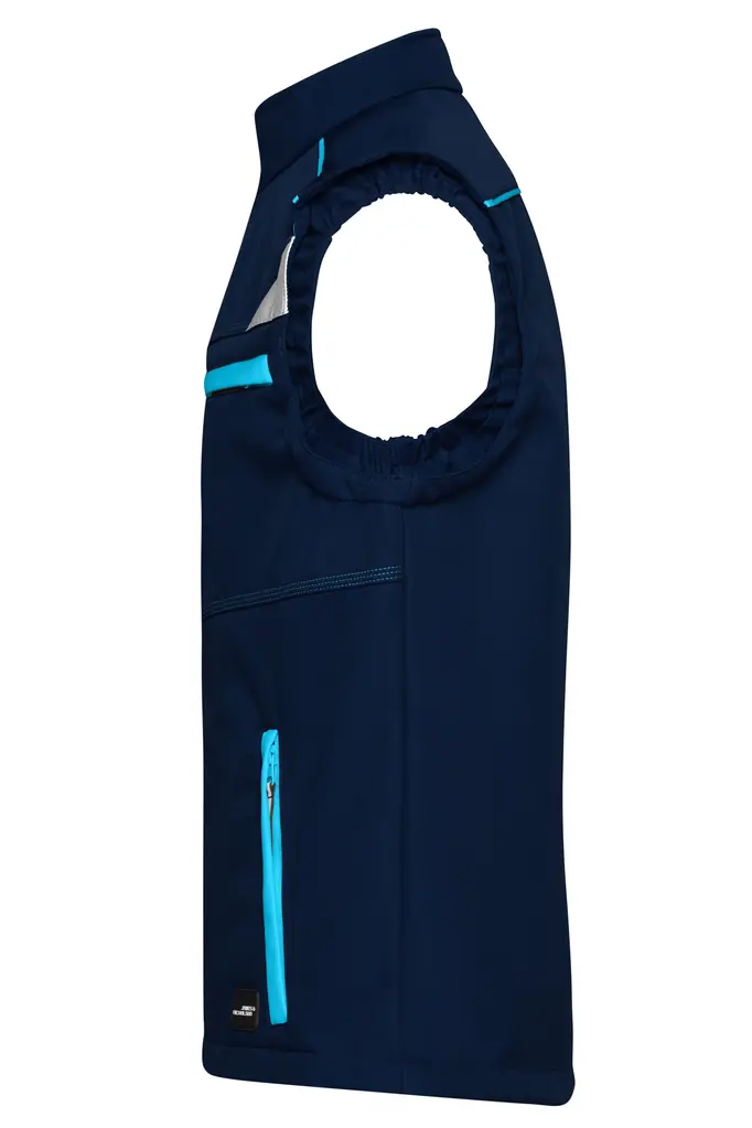 Radni softshell prsluk JN852 navy/turquoise XS-1