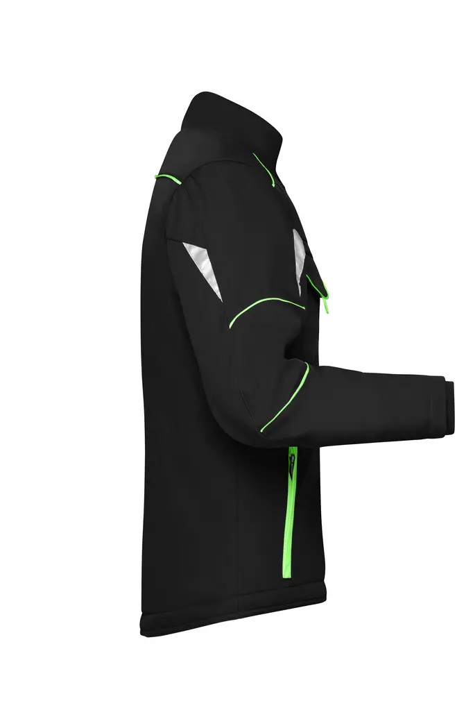 Radna softshell jakna JN853 black/lime-green XS-2