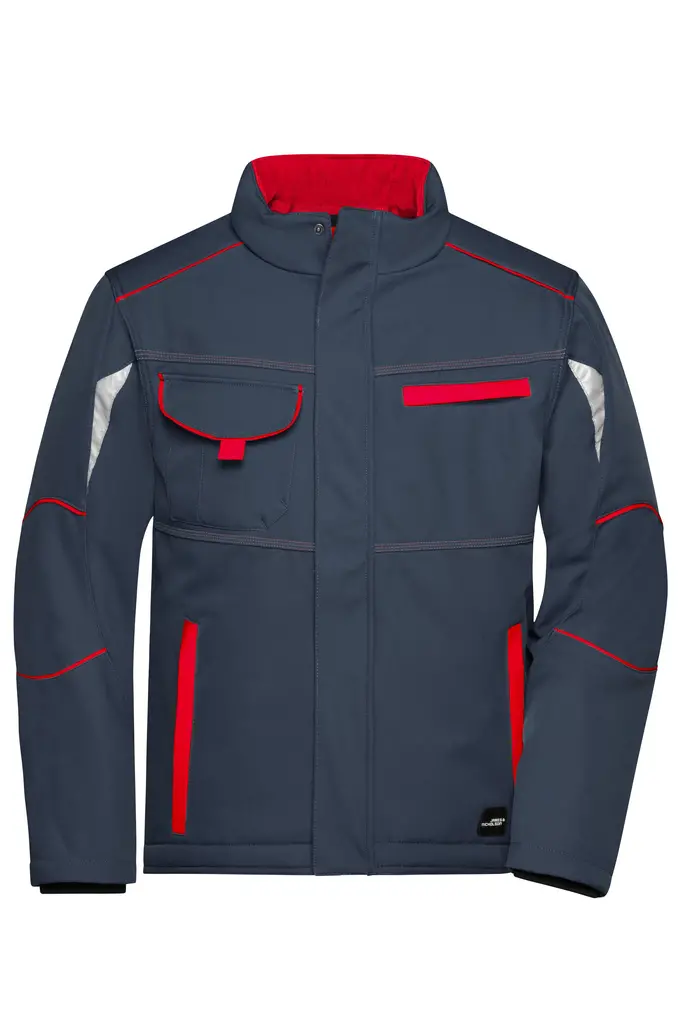 Radna softshell jakna JN853 carbon/red XS-0