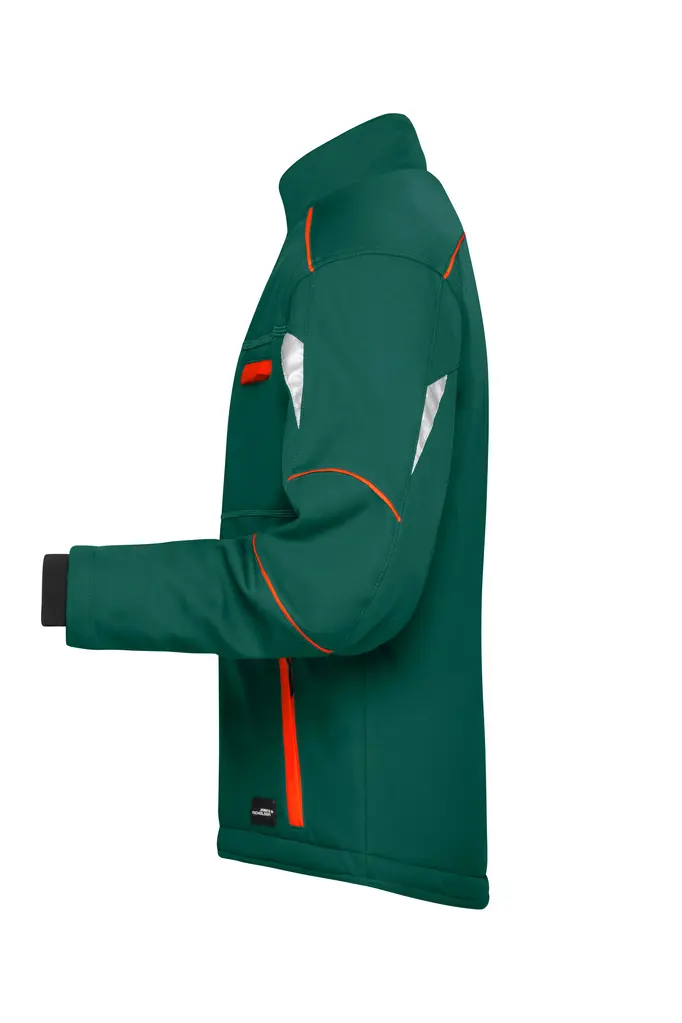 Radna softshell jakna JN853 dark-green/orange XS-1