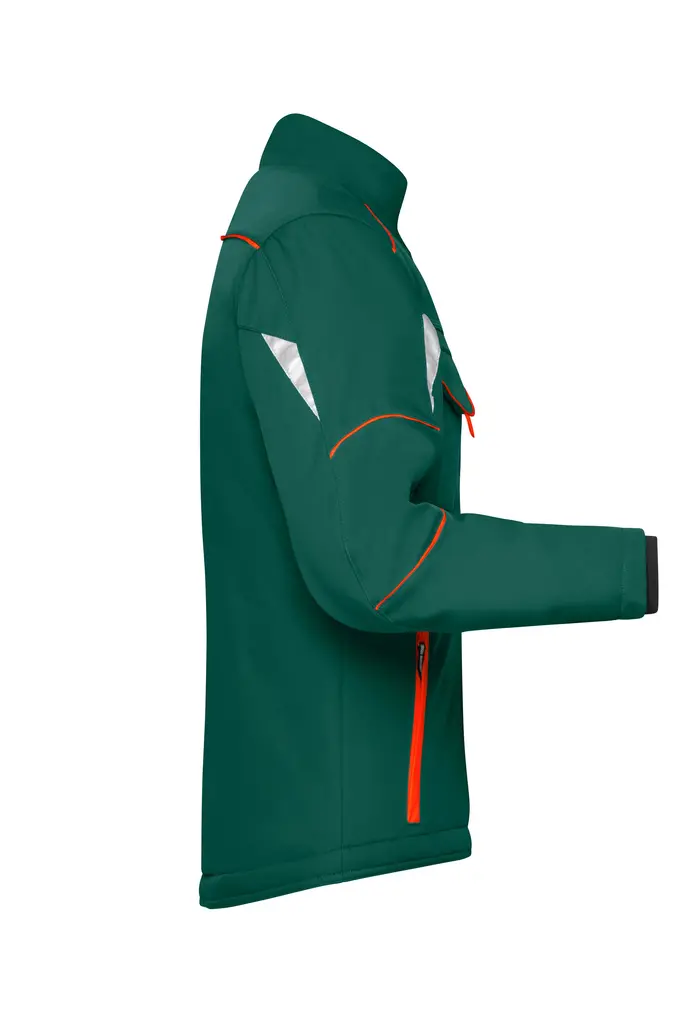 Radna softshell jakna JN853 dark-green/orange XS-2