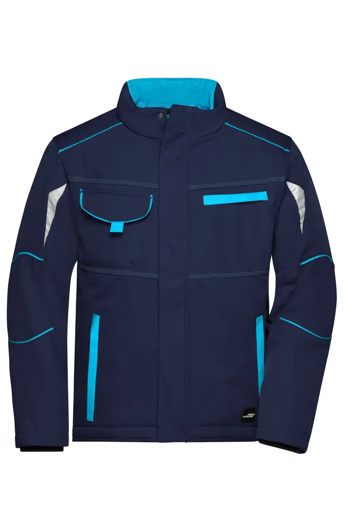 Radna softshell jakna JN853 navy/turquoise XS-0