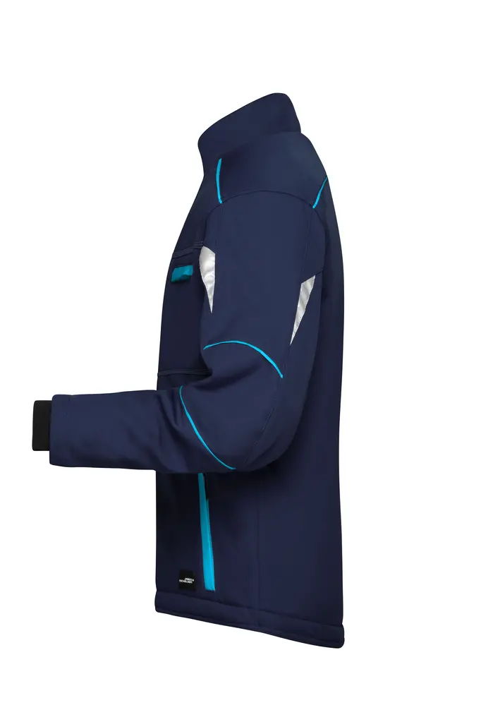 Radna softshell jakna JN853 navy/turquoise XS-1