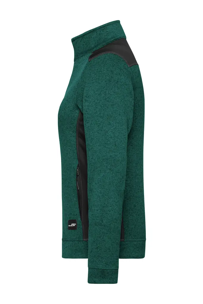 Radni flis ženski JN861 dark-green-melange/black XS-1