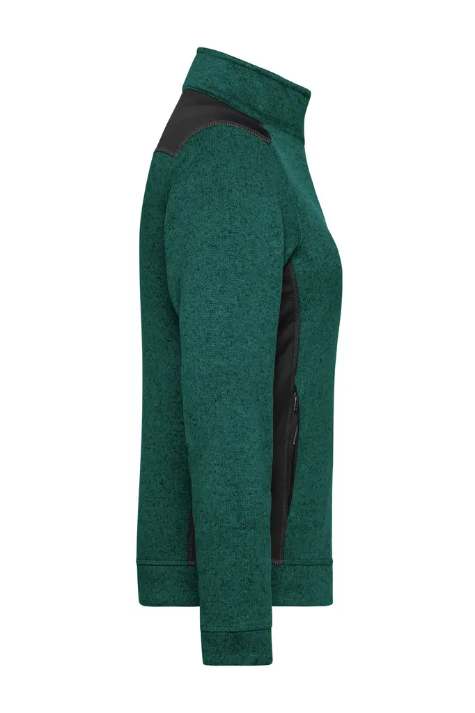 Radni flis ženski JN861 dark-green-melange/black XS-2