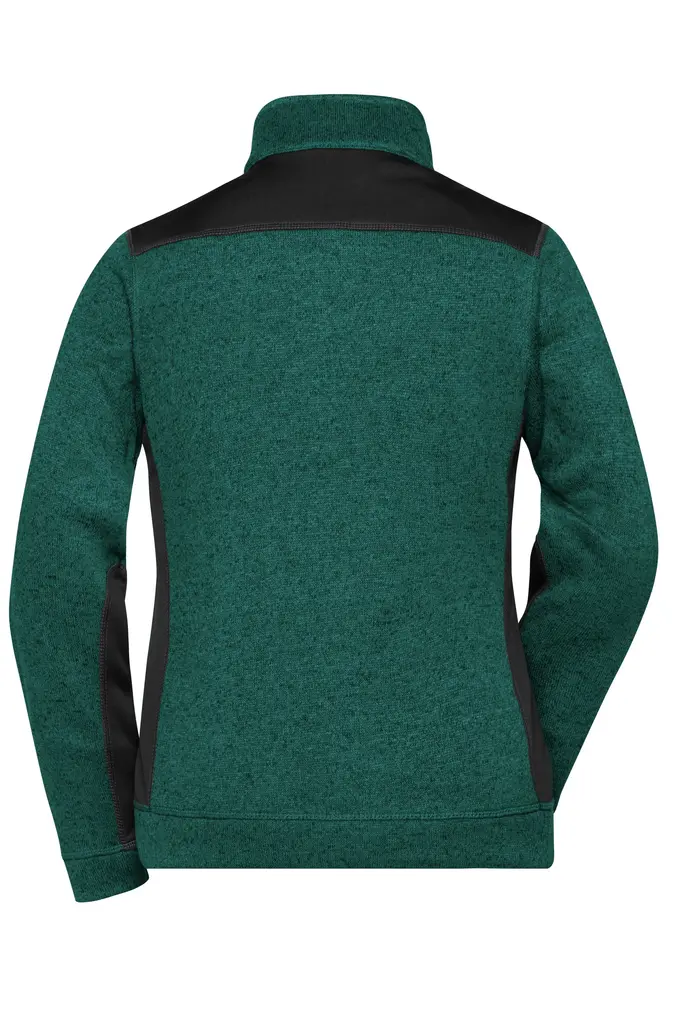 Radni flis ženski JN861 dark-green-melange/black XS-3