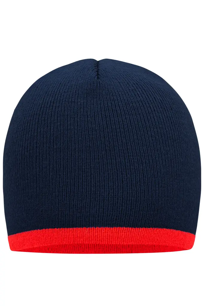 Pletena kapa MB7584 navy/red one size-0