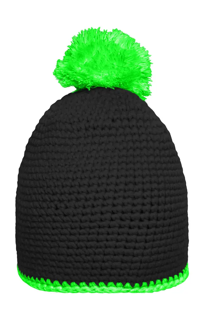 Pletena kapa MB7964 black/neon-green one size-0