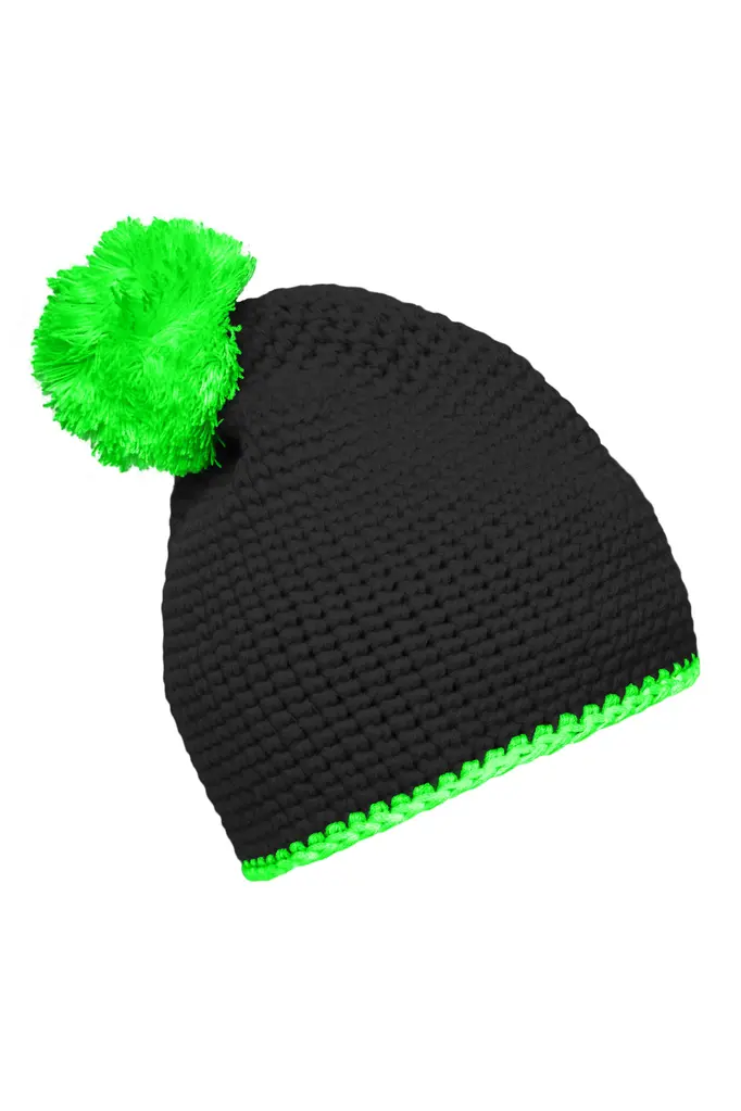 Pletena kapa MB7964 black/neon-green one size-2