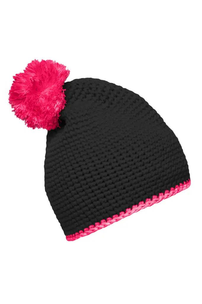 Pletena kapa MB7964 black/pink one size-2